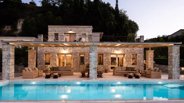 Outdoor seating at the Greece retreat venue